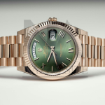 Rolex Day-Date 40mm Rose Gold Olive Green Roman